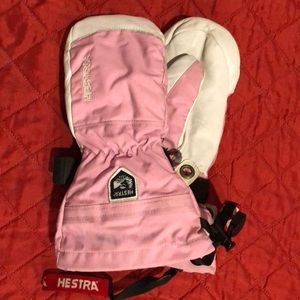 Hestra Heli Junior Leather Ski Mitts Mittens